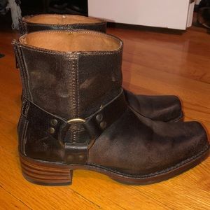 Frye harness zip up boots